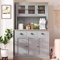 71" Kitchen Hutch Storage Cabinet With Charging Station by Red Barrel Studio