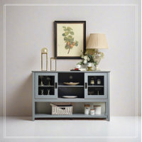 Sideboard Buffet Table with Doors,Grey by Winston Porter
