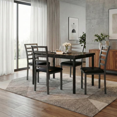 4 Welded Chairs With Steel frame Dining Table - 5 Pieces by Winston Porter