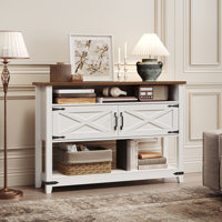 Chaseburg 47.2" Farmhouse Console Table Entryway Table with 2 Cabinets by Gracie Oaks