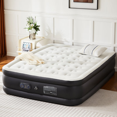 16" H Air Mattress Bed with Built- in Pump Blow Up Mattresses for Camping, Indoor Colchon, Guests by White Noise