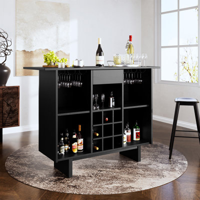 Coffee Bar Cabinet with Wine Rack and Drawers by Brayden Studio