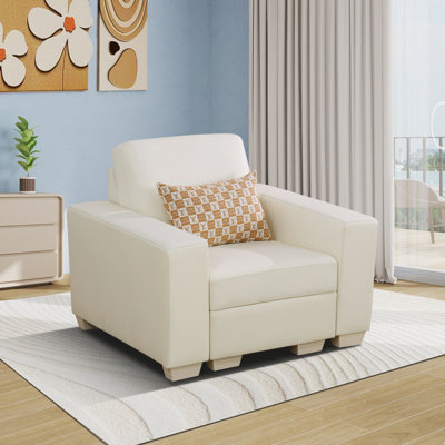 Grano Genuine Leather 44" Single Chair by 17 Stories