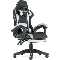 Gaming Chair with Massage Lumbar Support and Footrest by George Oliver