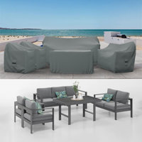 Patio Furniture Cover, 5 Piece Outdoor Furniture Covers, Water-Repellent UV & Weather-Resistant Covers for Sofa, Loveseat, Chairs & Table by Arlmont & Co.