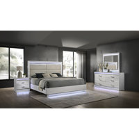 Lashell 4PC Upholstered Bedroom Set with LED Lighting by Mercer41