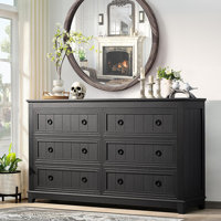 Dragonfly Pottery 54 Inch Wide Wood Dresser Chest of Drawers by Gracie Oaks