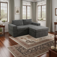 Neasa Microfiber 2-Seater Sofa With Ottoman