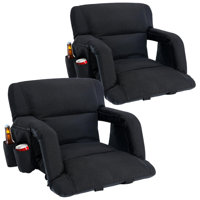 Wide Stadium Seats With Back Support Armrests And Comfy Cushion For Sport Events Camping by Arlmont & Co.