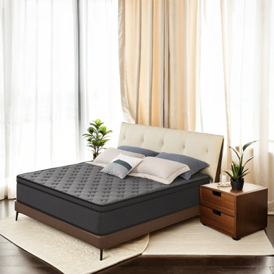 Mattress Hybrid Mattress Eurotop With Gel Memory Foam Motion Isolation Individually Wrapped Pocket Coils Pressure Relief Mattress by Alwyn Home