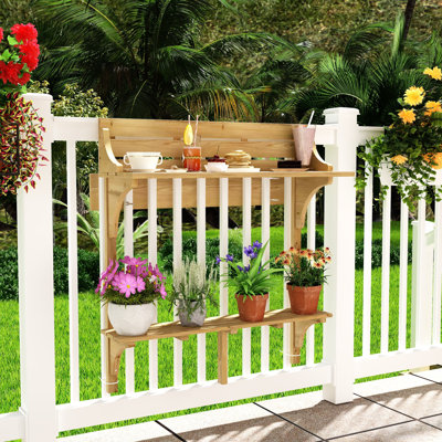 Two Tier Outdoor Solid Wood Plant Stand by Loon Peak