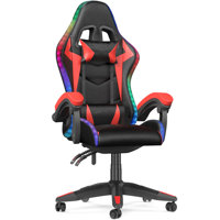 Reclining Gaming Chair with LED Lights and Headrest by Ebern Designs