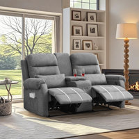 65.7" Modern Manual Reclining Loveseat With Storage Console And Cup Holders by Latitude Run