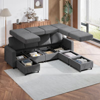 7 - Piece Modular Sectional Couch With Seat Storage , Modular Couches And Sofas Sectional With Ottoman by Latitude Run