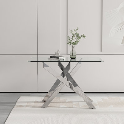 Tempered Glass Top Console Table by Mercer41