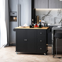 Mobile Kitchen Island with Drop Leaf by Lark Manor