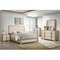 Hodnett Mid-Century Modern Bedroom Set With Led Headboard by Latitude Run