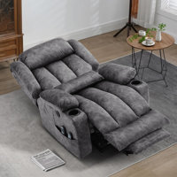 Latitude Run Oversized Dual Motor Lay Flat Power Lift Recliner Chair For Elderly With Heat Massage, Large Sleeping Electric Recliner With Extended Foo