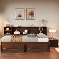 Devetta Daybed With Built-in Storage Shelves, 4 Drawers And 2 Cabinets by Lark Manor