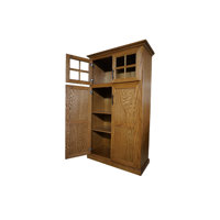 Traditional Solid Wood Oak Kithen Pantry with upper storage by Red Barrel Studio