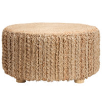 Gracie Oaks Elm Handmade Solid Brown Stool (24"X24"X12" Cylinder)