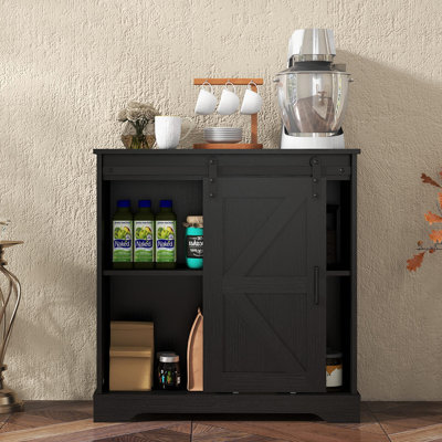 Sliding Barn Door Buffet Sideboard Storage Cabinet by Gracie Oaks