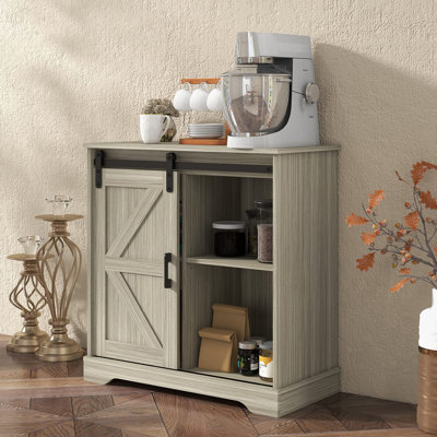 Sliding Barn Door Buffet Sideboard Storage Cabinet by Gracie Oaks