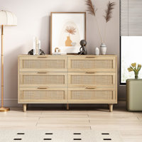 6-Drawers Rattan Storage Cabinet Rattan Drawer by Bayou Breeze