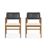 Brendalyn Rope Woven Acacia Dining Chair Set by Bay Isle Home