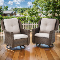 Mindee Outdoor Swivel Chairs With Cushions(Set Of 2) by Red Barrel Studio