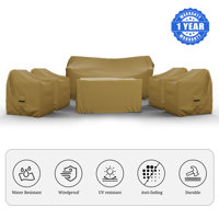 Patio Furniture Cover Set, 6 Piece Outdoor Furniture Covers, Water-Repellent UV & Weather Resistant Covers for Sofa, Chairs & Table With Elastic Tie-D by Arlmont & Co.