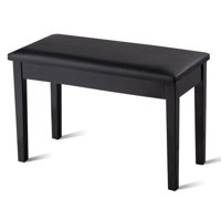 Solid Wood PU Leather Padded Piano Bench Keyboard Seat by Latitude Run