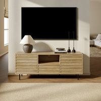 Casper Mid-Century Modern Wave 2-Door 1-Drawer TV Stand with Metal Legs