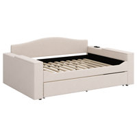 Upholstered Daybed With Storage Armrests, Trundle And Latest Integrated Bluetooth Audio System