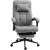 Executive Linen-Feel Fabric Office Chair High Back Swivel Task Chair with Adjustable Height Upholstered by Hokku Designs