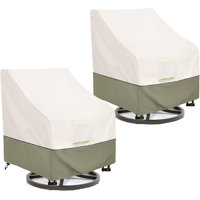 Outdoor Swivel Chair Cover, Waterproof Patio Chair Covers, Lawn Furnitures Covers Fits Up To 35W X 37D X 38.5H Inches (2 Pack, Beige) by Latitude Run