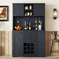 Coffee Bar Cabinet Kitchen Cabinet With Storage by Latitude Run