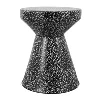 Sconyers 17.75" Modern Bohemian Terrazzo Indoor/Outdoor Drum Accent Table by Corrigan Studio
