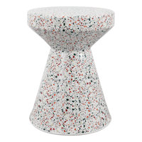 Sconyers 17.75" Modern Bohemian Terrazzo Indoor/Outdoor Drum Accent Table by Corrigan Studio