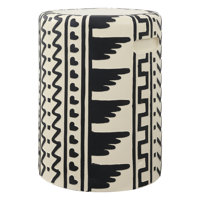 Doffin 18" MidCentury Modern Geometric Drum Garden Stool by Dakota Fields