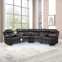 Gattus Faux Leather Power Reclining Sectional by Brayden Studio