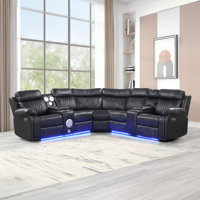 Gattus Faux Leather Power Reclining Sectional by Brayden Studio