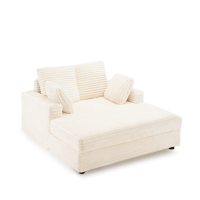 54 Inches Wide Corduroy Upholstered Chaise Lounge Indoor by Latitude Run