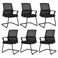 Inbox Zero Office Guest Chair Set Of 6 Conference Reception Chair W/ Lumbar Support & Sled Base