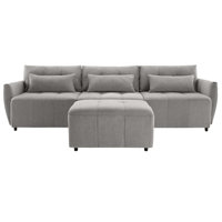 Convertible Sectional Sofa Couch 3-Seat L-Shaped Sofa With Movable Ottoman And  USB For Apartment by Latitude Run
