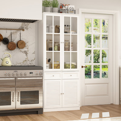 Mithusa 5 Shelves Kitchen Pantry Dining Cabinet With 2 Drawers by Ebern Designs