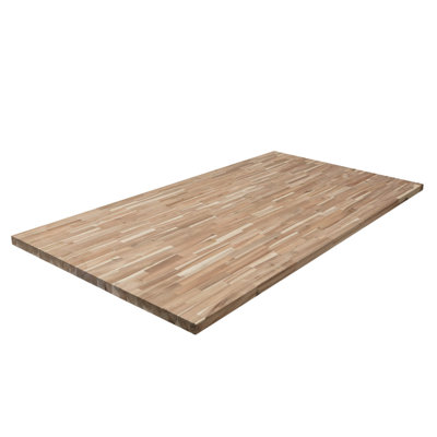 Ebern Designs 6 ft. / 74 in. Butcher Block Island in Unfinished Acacia Wood by Ebern Designs