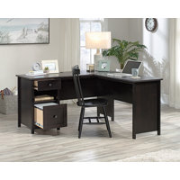 Soft L-Shaped Desk with File Drawer by Inbox Zero