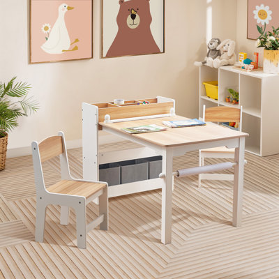 Children Play Table with Bookcase and 2 Chairs Set by Harriet Bee