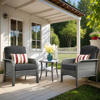 2 - Person Outdoor Seating Group With Cushions And End Table by Winston Porter